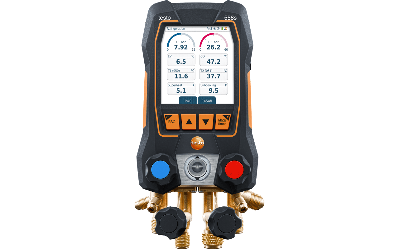 testo 558s - 电子冷媒表-带四通阀组和显示屏