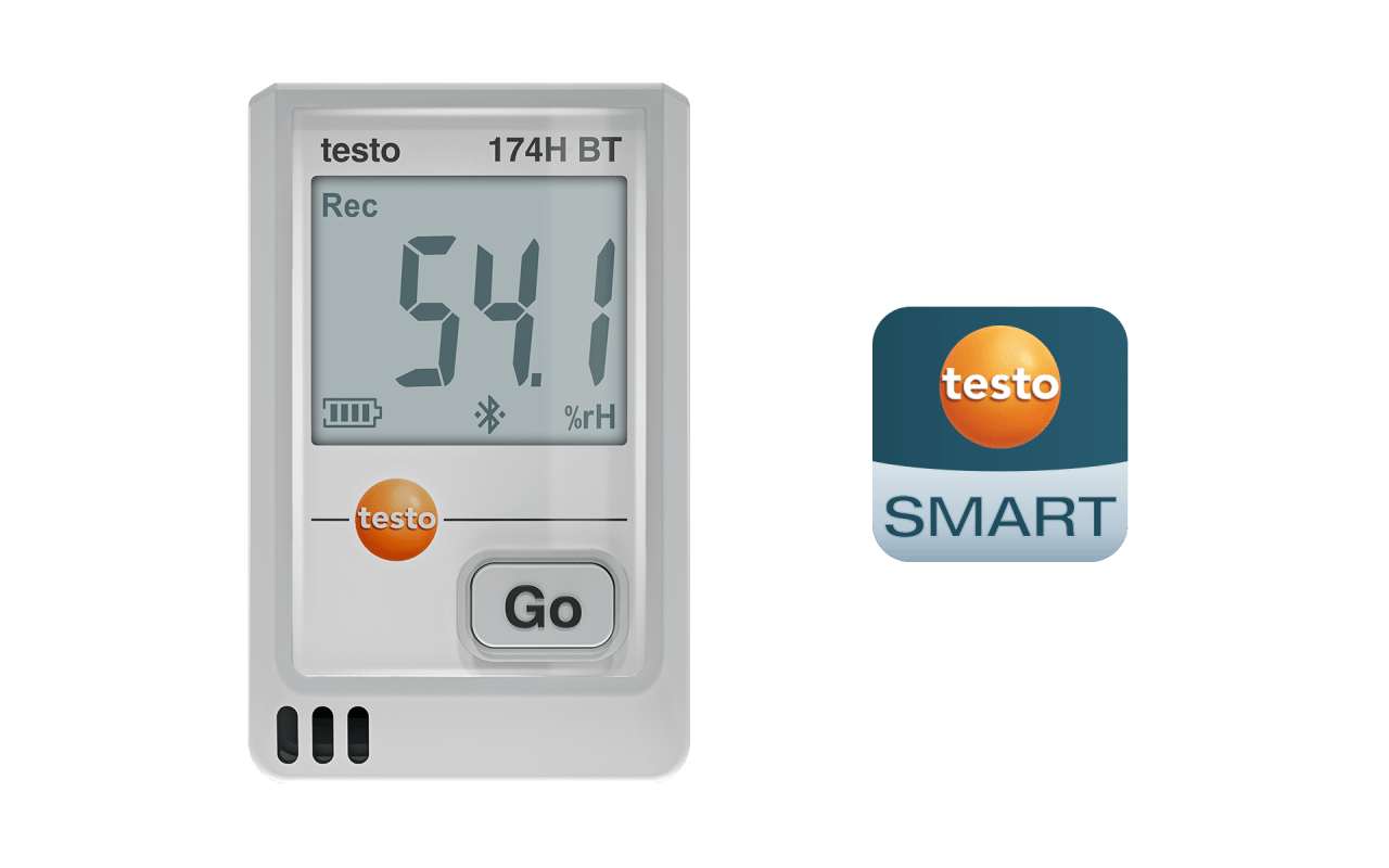 testo 174 H BT - 支持蓝牙®和 App 连接的迷你型温湿度数据记