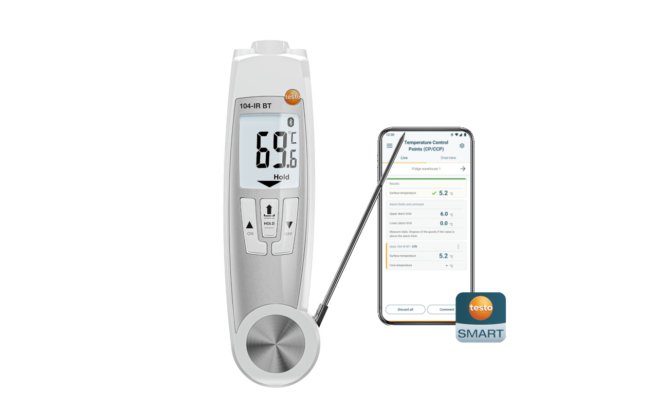 testo 104-IR BT - 支持App连接的红外/刺入式测温仪