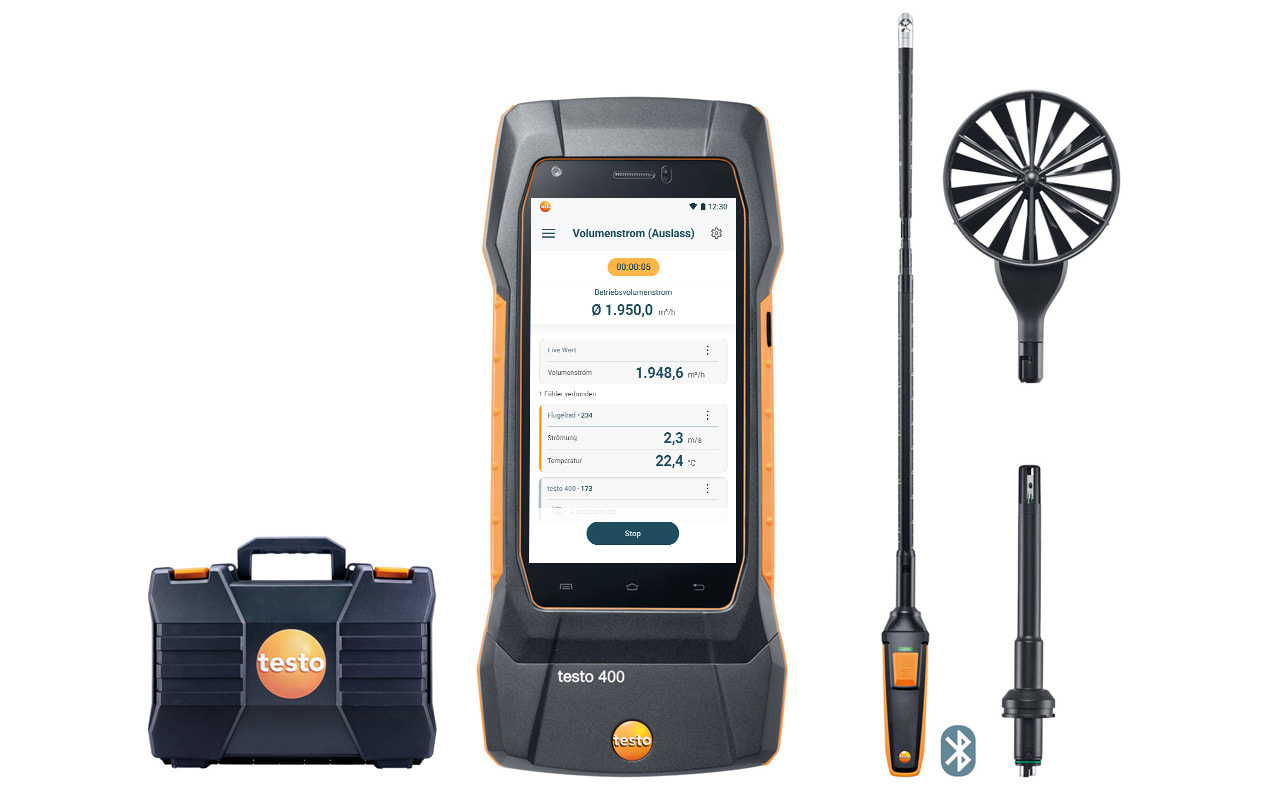 testo 400 - 空调通风系统测量套装1（含16mm叶轮风速探头）